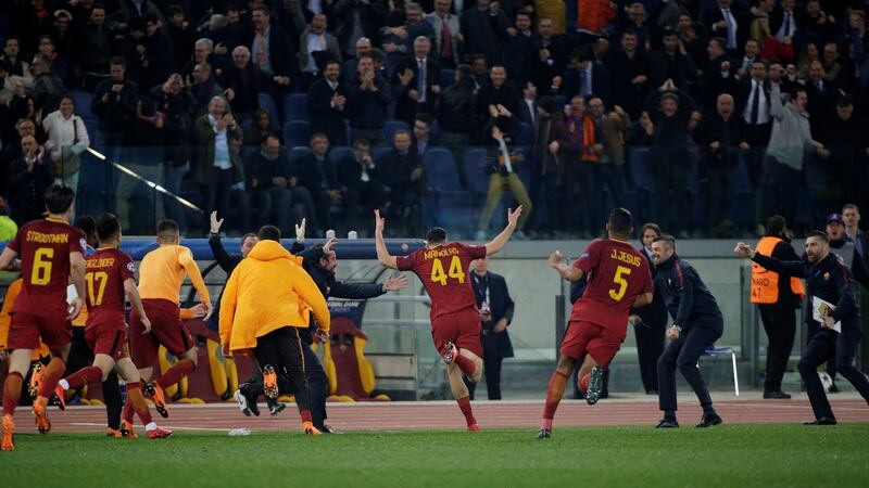 Konstantinos Manolas celebrates. Photo: Max Rossi/Reuters