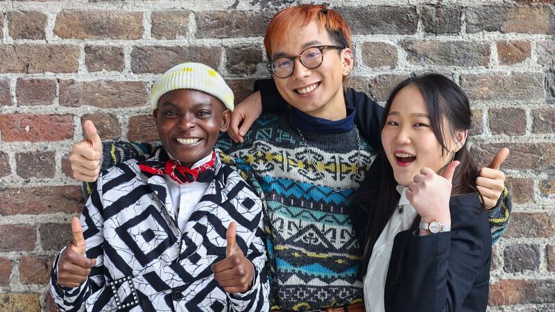 Beryl Ohas, Aaron Koay and Bomi So at the graduation event. Photograph: Marc O’Sullivan