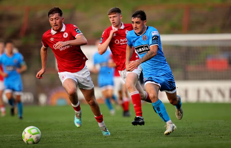 Bohemians’ Dawson Devoy in action against Sligo Rovers' Sean Stewart. Photograph: Ryan Byrne/Inpho