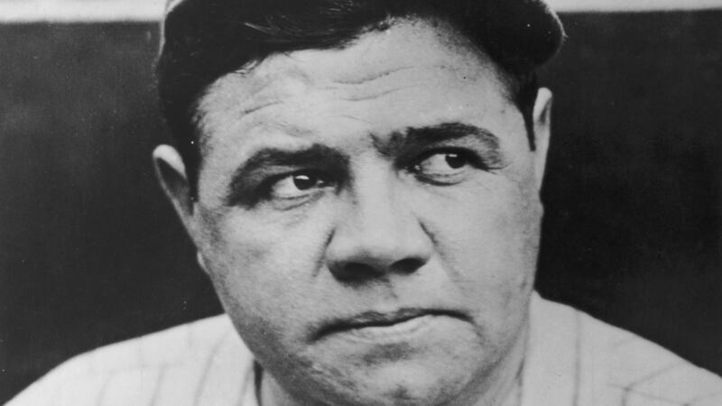 American baseball player Babe Ruth (George Herman Ruth, 1895 - 1948) wearing his New York Yankees uniform and cap. Photograph:  Hulton Archive/Getty Images