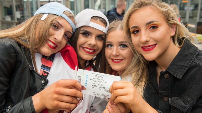 Ed Sheeran Erin Hickey, Holly Corkery, Ella Mc Sweeney and Eimear Kearns. Photograph: Daragh Mc Sweeney, Provision