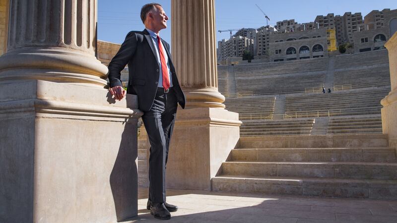 Rawabi founder Bashar al-Masri in the grand amphitheatre in the new city. Photograph: Linda Davidson/Washington Post via Getty Images