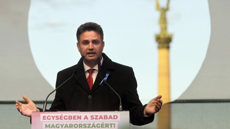 The opposition’s joint candidate Peter Marki-Zay called Orban’s government ‘the most corrupt Hungarian regime in the past thousand years’.  Photograph:  Peter Kohalmi/AFP via Getty Images