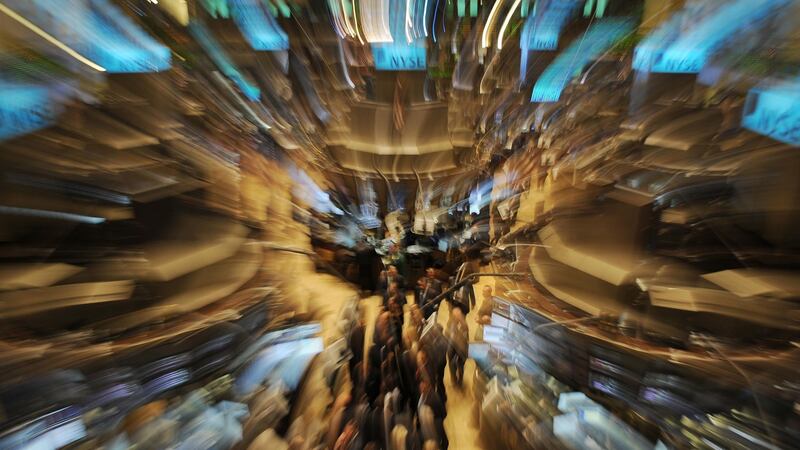 A long exposure view of the floor of the New York Stock Exchange. Photograph:  AFP/Getty Images