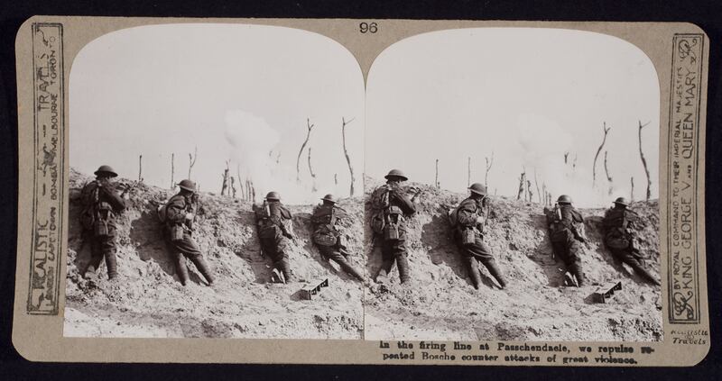 In the firing line at Passchendaele. Photograph:  Getty Images
