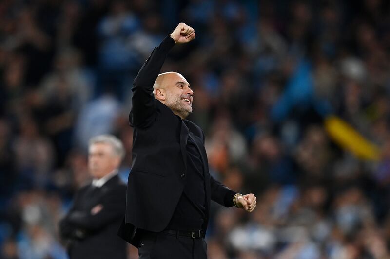 It is season eight for Pep Guardiola at Manchester City and his relevance is hardly diminishing. Photograph: Michael Regan/Getty Images
