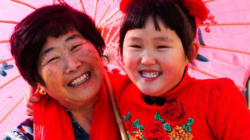 Ayla Zheng (5) with her grandmother Huan Tao Miao at the launch of the Hill Street Family Resource Centre annual Chinese New Year Community Celebration, a family friendly series of online events taking place over the next fortnight. Photograph: Alan Betson/The Irish Times
