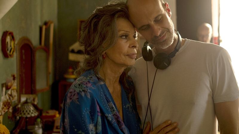 Sophia Loren with her son, Edoardo Ponti, a film-maker who directs her new film, The Life Ahead