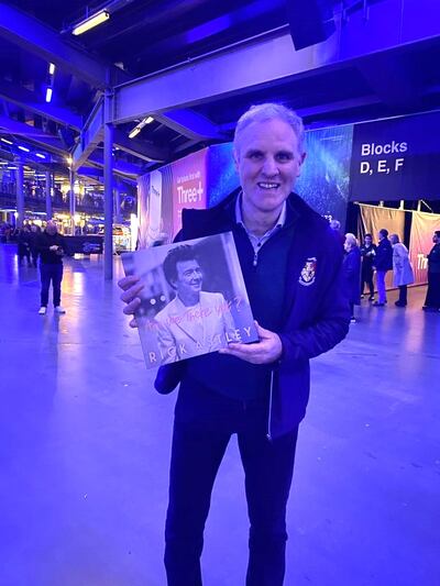 Senator Shane Cassells with his Rick Astley album at the 3Arena