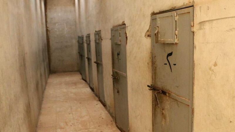 An image grab taken from a video made available by Jihadist media outlet Welayat Homs on May 28th, 2015 allegedly shows the holding cells in Tadmur’s notorious prison. Photograph: AFP/Getty Images