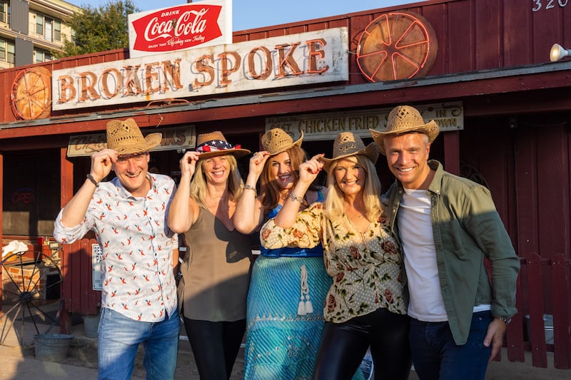 EY Entrepreneur of the Year 2022 finalists in Austin, Texas: Jamie O’Rourke, Mainline; Harriet Dunne, ICE Comfort Slat Mats Ltd; Evelyn Kelly, Orphan Drug Consulting Ltd; Caroline Dunlea, Core Optimisation;  and Andrew Lynas, Lynas Food Service. Photograph: Naoise Culhane