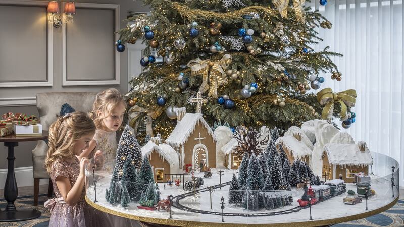 Katie Jane and Bonnie English enjoying the Ginger Bread Village at The Johnstown Estate in Enfield County Meath