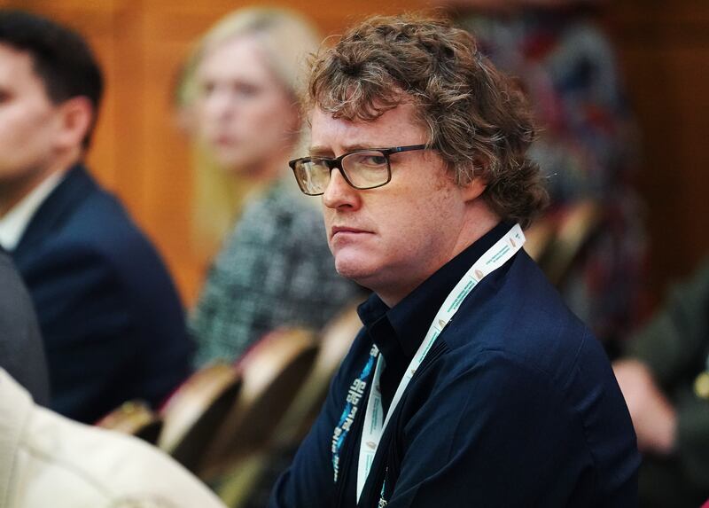The President’s son, Michael Higgins, also spoke at the conference. Photograph: Brian Lawless/PA Wire