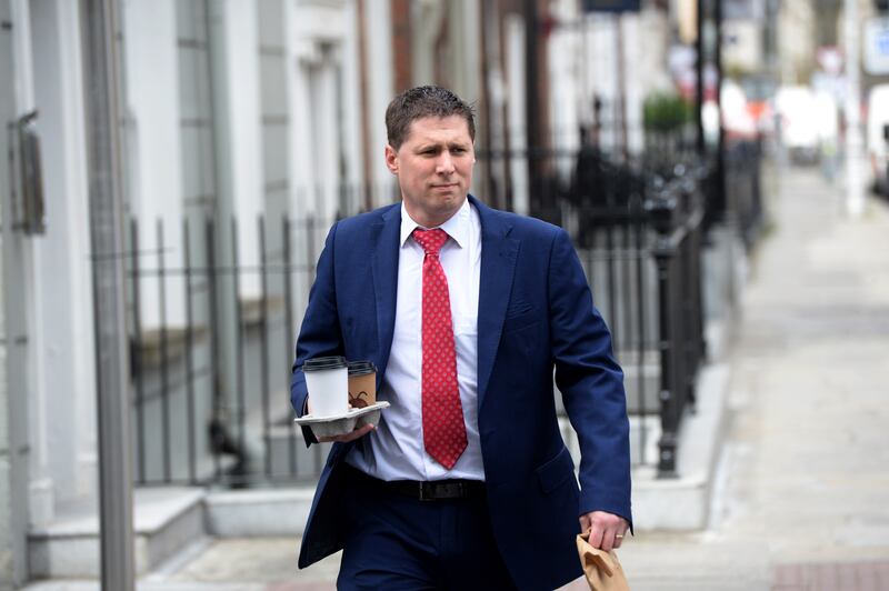 Sinn Féin's Matt Carthy: couldn't pass up an open goal against Leo. Photograph: Dara Mac Dónaill