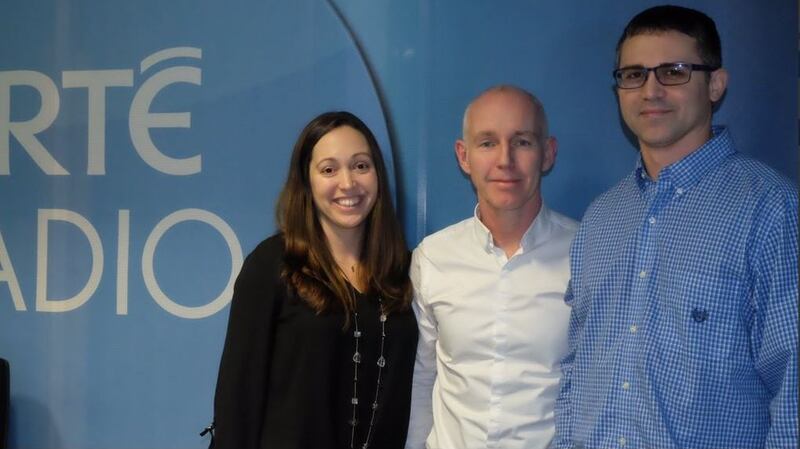 Jenny and Gavin Drake with RTÉ Radio 1’s Ray Darcy after an appearance on his show. The clearly emotional mother said: “Oh my goodness, oh my goodness, I’m not going to be able to talk. Wow,” after hearing an anonymous donor would contribute €30,000 towards the cost of flying Zoe Ireland home to Tennessee. Photograph: RTÉ