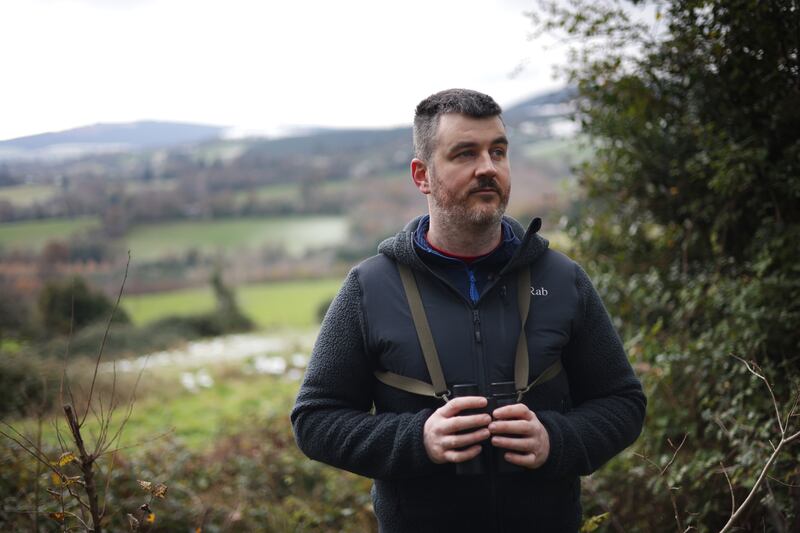 Brian Burke, Irish Garden Bird Survey Co-ordinator for Birdwatch Ireland pictured near his home in Kilpeddar, Co. Wicklow. Photograph: Bryan O'Brien 
