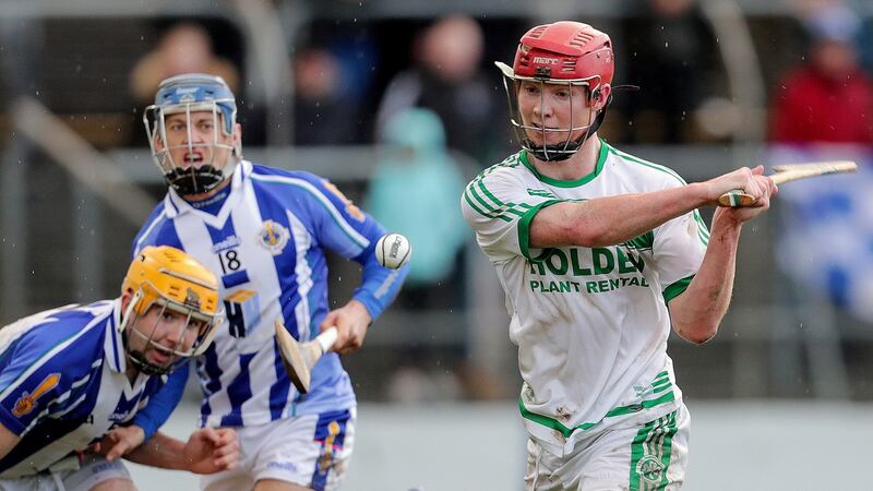 Adrian Mullen scores a goal against Ballyboden. Photograph: Laszlo Geczo/Inpho