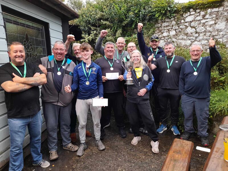 The Connacht team celebrate becoming Provincial Champions at coarse fishing.