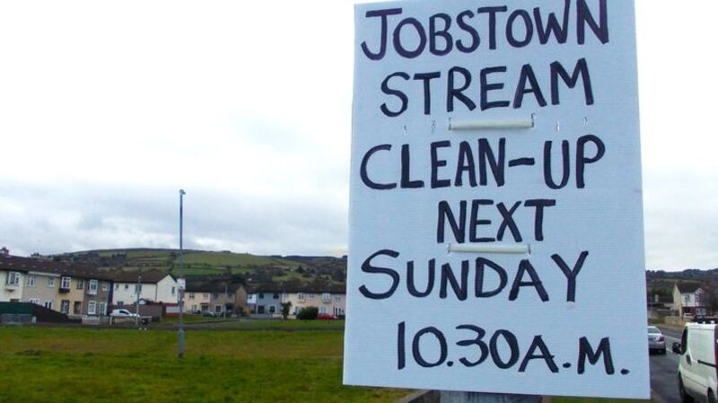 Volunteers regularly gather at weekends to help clean the Jobstown Stream, a tributary of the Dodder.