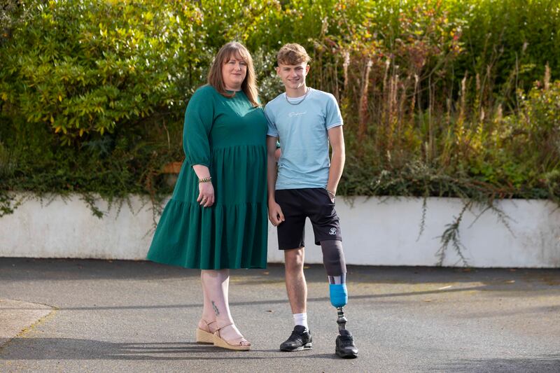 Aidan and his mother Fiona Murray. Photograph: Patrick Browne
