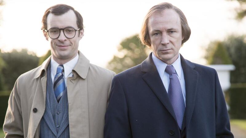 Citizen Charlie: Tom Vaughan-Lawlor as PJ Mara and Aidan Gillen as Charles Haughey in the RTÉ series due to air early in 2015