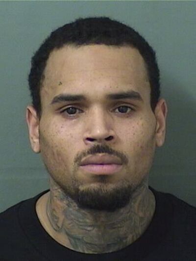Singer Chris Brown  his arrest in Palm Beach County, Florida. Photograph: Reuters