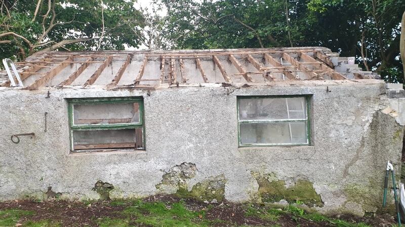 Caroline Eagle’s 19th-century potting shed in Co Down before renovation