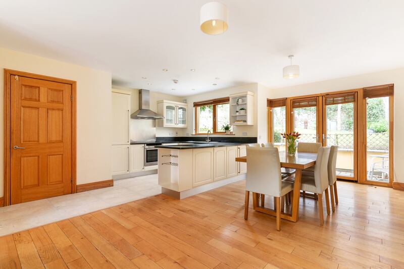 Dining area with double doors out to garden