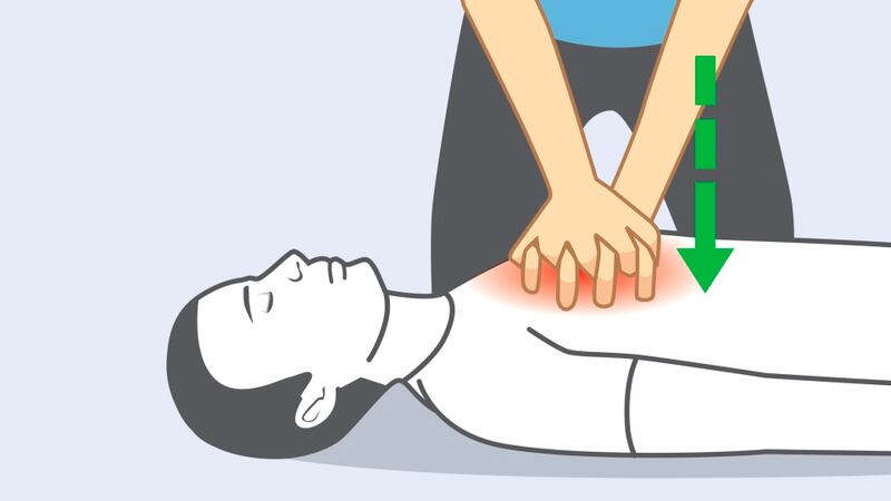 Push hard in the centre of chest 100 to 120 times per minute. Photograph: iStock