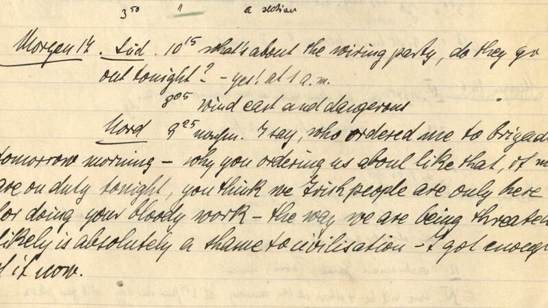 A transcript of an intercepted message discovered in German archives