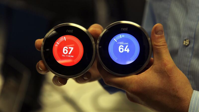 The original version of the Nest Thermostat. Photograph: Jim Wilson/The New York Times