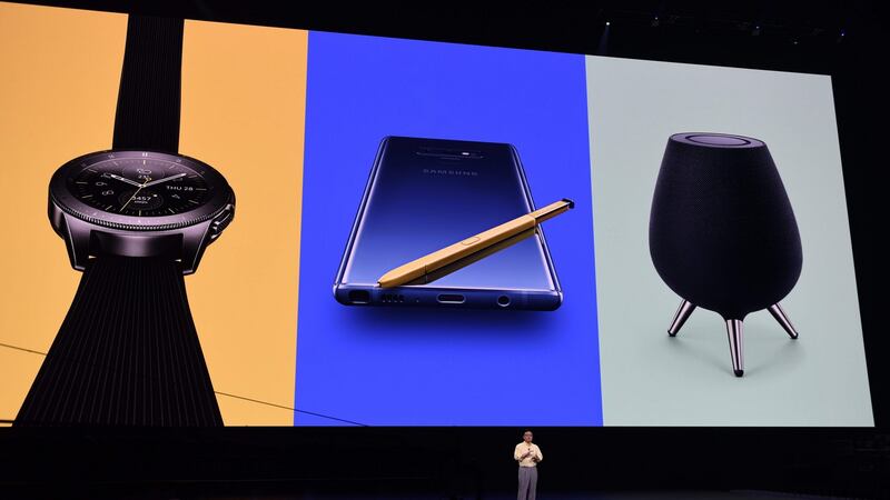 Samsung boss DJ Koh unveils the Galaxy Note 9, along with a new smart watch and smart speaker at a launch event in New York.