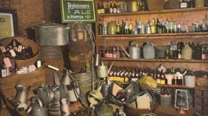 The liquor store at City Hall. Licensed and contraband liquor was stored here during prohibition.