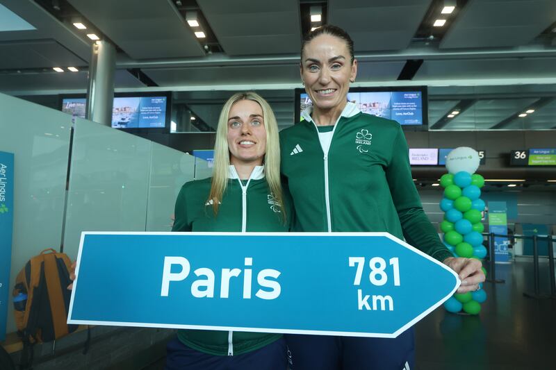 Josephine Healion and her pilot Eve McCrystal get ready to leave for the Paris Paralympic Games.