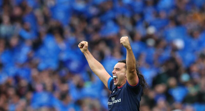 Leinster’s James Lowe celebrates after winning. Photograph: James Crombie/Inpho
