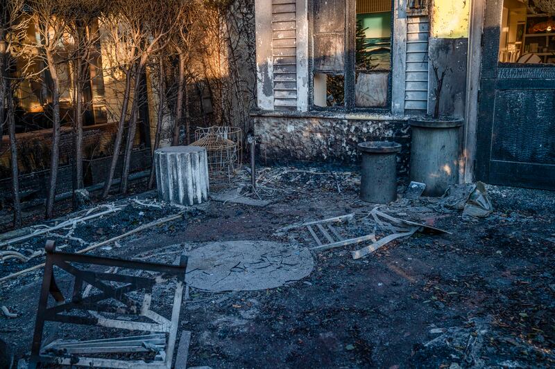 Serena & Lily furniture store after being burned in the Palisades fire. Photograph: Ariana Drehsler/The New York Times