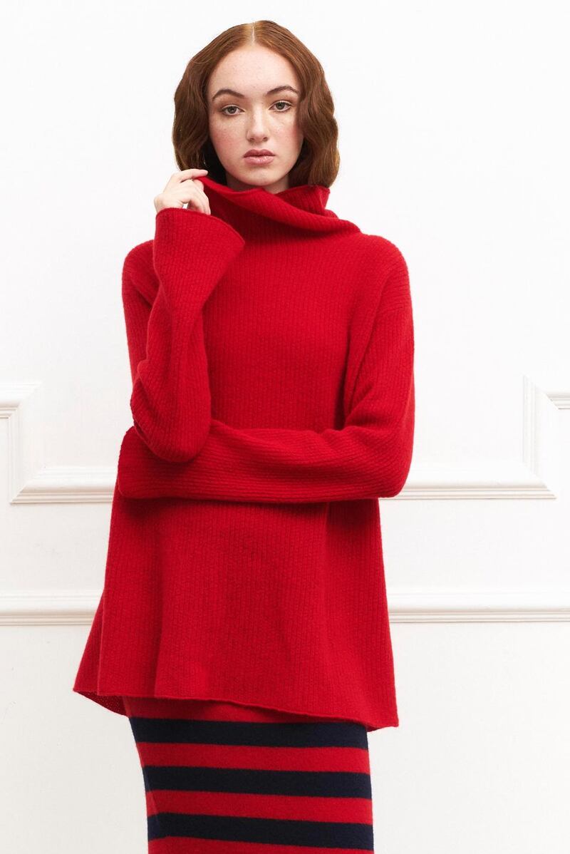 Ruby red sweater  495 by Laura Chambers at Bloss, Dundrum and laura-chambers.com