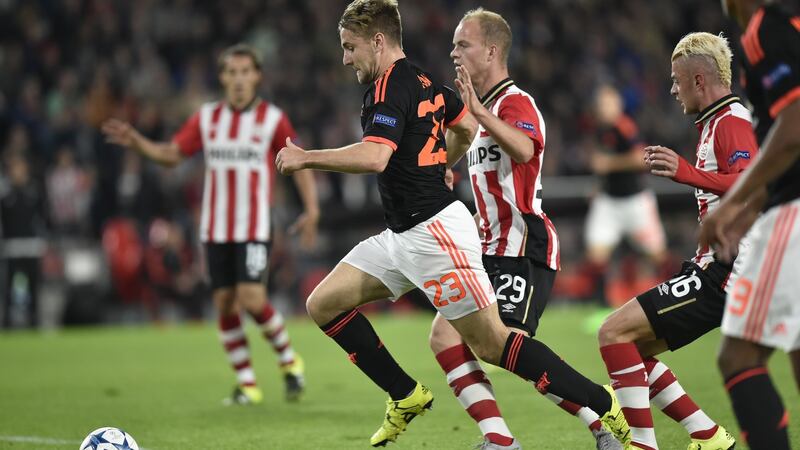 Luke Shaw suffered a serious injury in a match against PSV Eindhoven in 2015. Photograph: John Thys/AFP/Getty
