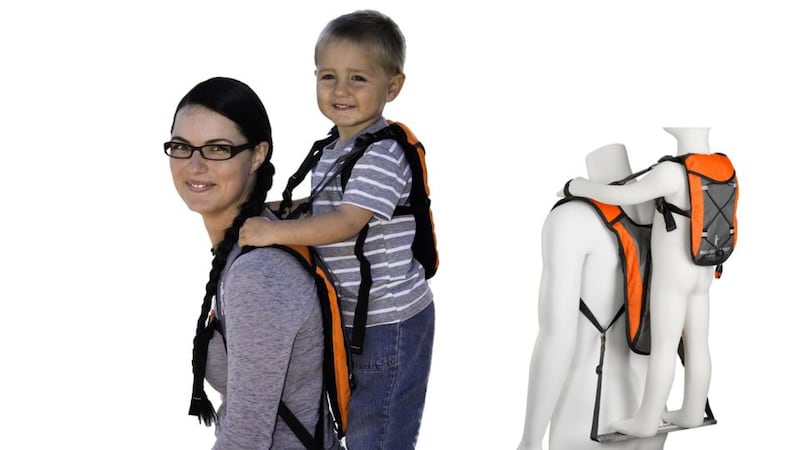 The Piggyback Rider   lets you carry a toddler safely, while supporting the weight in comfortable fashion