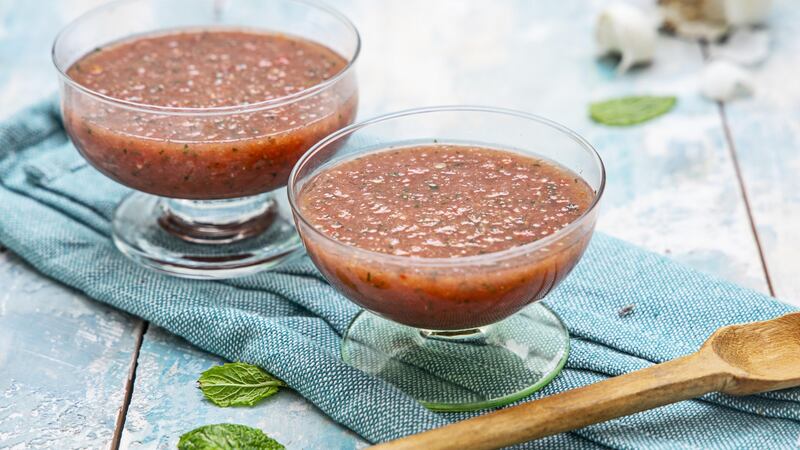 Watermelon gazpacho. Photograph: Harry Weir