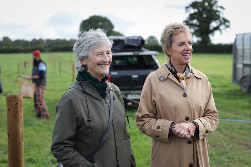 Labour Party leader Ivana Bacik with Independent Presidential candidate and TD for Galway West, Catherine Connolly. Photograph: Dan Dennison