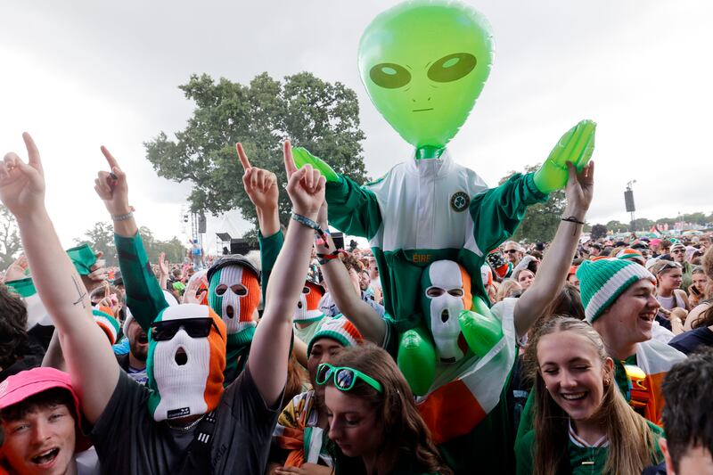 Kneecap: the group draw a huge crowd. Photograph: Alan Betson