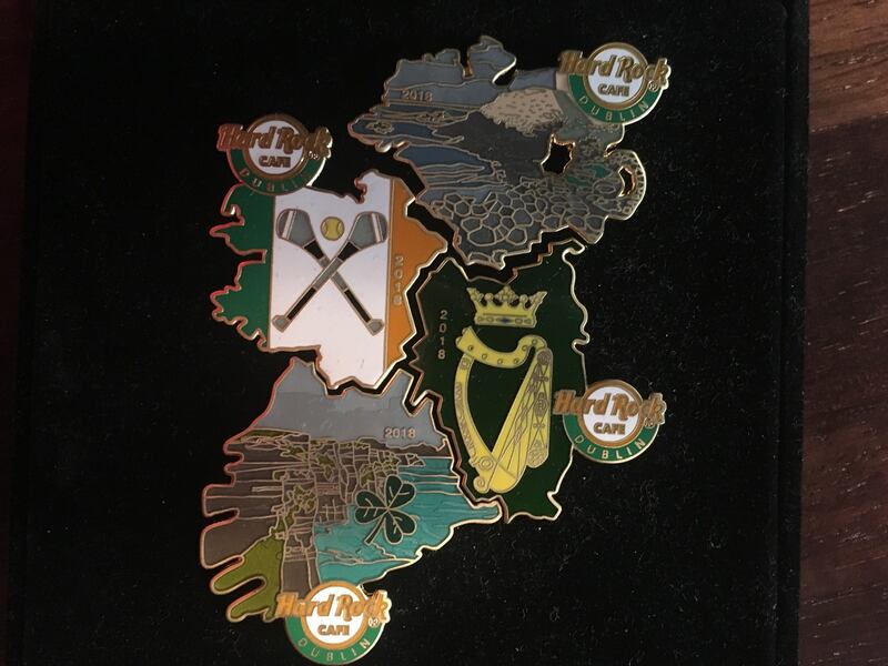 Hard Rock Cafe Dublin pin commissioned for the refurbished cafe, with the four provinces of Ireland
