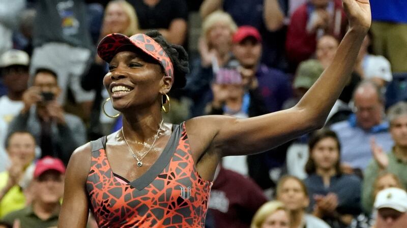 Venus Williams is into the US Open quarter-finals after beating Carla Suarez Navarro. Photograph: Ray Stubblebine