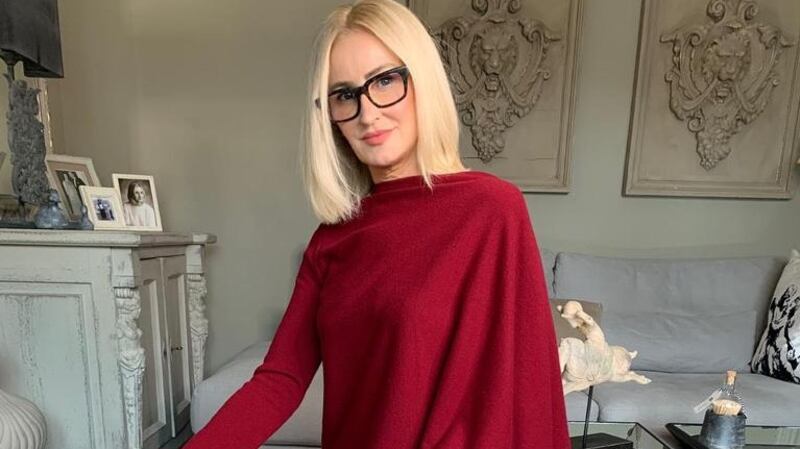 Redberry cashmere wrap by Suzie, €425, from Monaghans Cashmere.