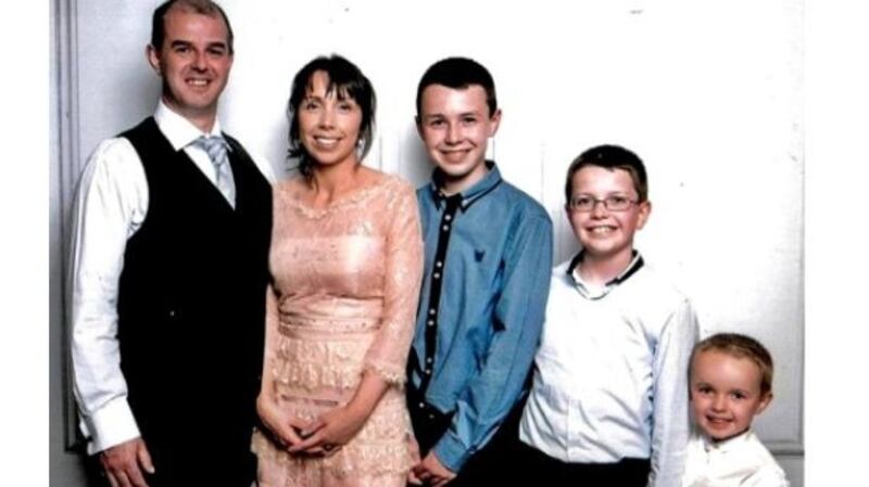 Alan Hawe with his wife Clodagh and their three children, Liam (14), Niall (11) and Ryan (6).