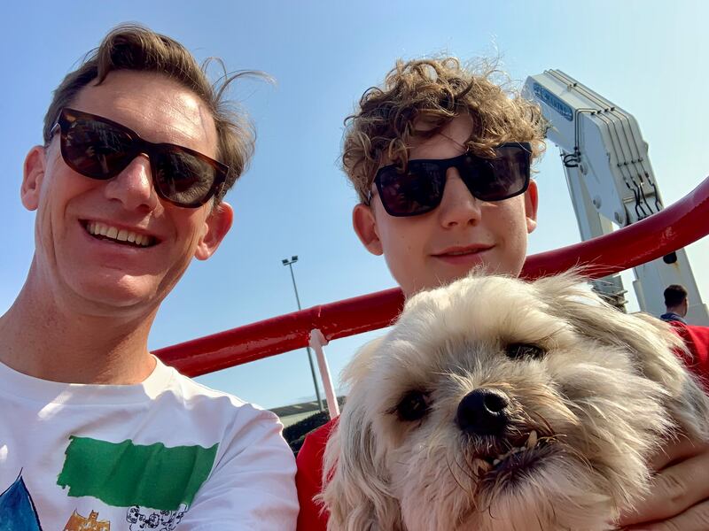Fergal and Dash McCarthy on the Clare Island Ferry