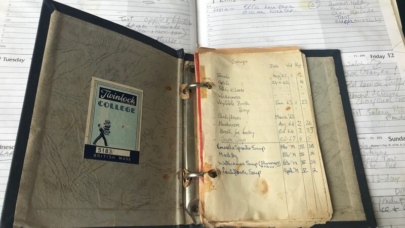 Some of the many notebooks and diaries Myrtle Allen kept while running Ballymaloe House. Photograph: Joleen Cronin