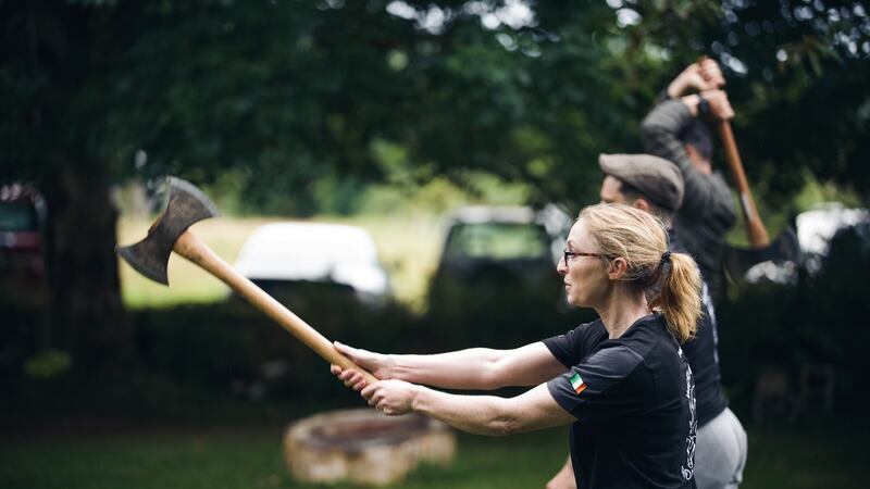 Oonagh McMorrow: “You get a wonderful, warm sensation inside when you throw the axe, whether you hit the target or not – but it’s even better if you do. It’s like a complete stress release.” Photograph: Tom Hobbs