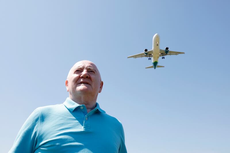 John Harris near his house under the flight path of Dublin Airport's south runway in St Margaret's, Co Dublin. Photograph: Alan Betson/The Irish Times
